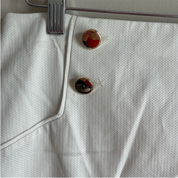 Limited NWT Women's White Sailor Nautical Skirt Gold Buttons 99% Cotton Size 16 - Picture 2 of 8